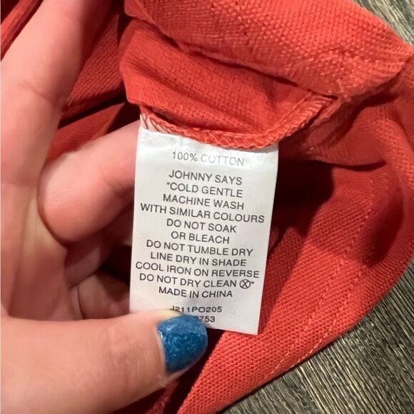 NWT Johnny Bigg Harper Tipped Pique Polo Shirt Tangerine - Size 5X - Picture 3 of 6